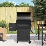 Pelletgrill Mit Kamin Schwarz 104 Cm Aus Eisen