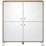 Touchwo Sideboard 4 T&uuml;ren Eiche Dekor, Wei&szlig; Matt.