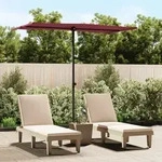 Vidaxl Garden Parasol With Aluminium Pole 180x110 Cm Bordeaux Red