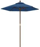 Sonnenschirm Mit Holzmast Azurblau 196x231 Cm Vidaxl