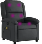 Massagesessel Schwarz Echtleder - Vidaxl