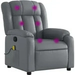Massagesessel Grau Kunstleder - Vidaxl