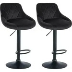 Clp - 2er Set Barhocker Lazio Samt Schwarz Schwarz
