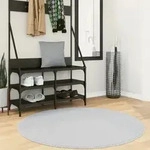 Vidaxl - Teppich Huarte Kurzflor Weich Und Waschbar Grau &Oslash; 120 Cm
