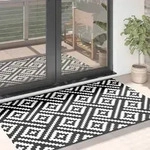 Outdoor-teppich Arakil Wei&szlig; Und Schwarz 120x180 Cm Pp Vidaxl