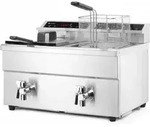 Induktionsfritteuse - Mit Ablasshahn 2x8 L, Profi Line, 16l, 230v/7000w,