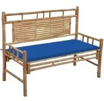 Gartenbank Mit Auflage 120 Cm Bambus Vidaxl