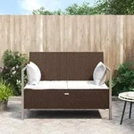 Gartenbank 2-sitzer Mit Kissen Braun Poly Rattan - Vidaxl