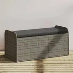 Vidaxl - Sitzbank Mit Stauraum & Kissen Grau 115x51x52 Cm Poly Rattan