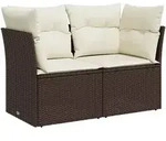Gartensofa Mit Kissen 2-sitzer Braun Poly Rattan - Vidaxl