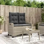 Vidaxl - Gartenbank Verstellbar Mit Kissen Hellgrau Poly Rattan