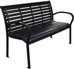 Vidaxl Garden Bench Black 116 Cm Steel And Wpc