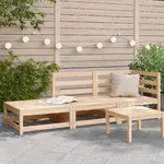 Gartensofa Mit Fu&szlig;hocker 2-sitzer Massivholz Kiefer Vidaxl