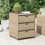 Gartenschrank Beige 55x59x69 Cm Poly Rattan - Vidaxl
