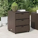 Gartenschrank Braun 55x59x69 Cm Poly Rattan - Vidaxl