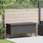 Gartentruhe Mit Rollen Schwarz 160x55x75 Cm Poly Rattan - Vidaxl