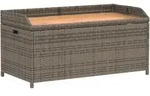 Bank Mit Stauraum Grau 100x50x52 Cm Poly Rattan Akazienholz - Vidaxl