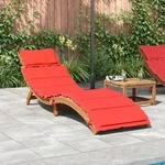 Sonnenliege Mit Auflage Rot Massivholz Akazie - Vidaxl