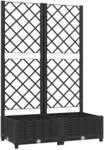 Pflanzk&uuml;bel Mit Spalier Schwarz 80x40x121,5 Cm Pp Vidaxl