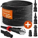 Deuba&reg; Rohrreinigungsschlauch 15m 160 Bar 4 Adapter Hochdruckreiniger K&auml;rcher K2 K3