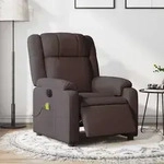 Massagesessel Elektrisch Dunkelbraun Stoff Vidaxl
