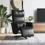 Massagesessel Mit Fu&szlig;teil Schwarz Kunstleder Vidaxl