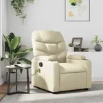 Massagesessel Creme Kunstleder - Vidaxl