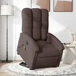 Elektrischer Massagesessel Mit Aufstehhilfe Dunkelbraun Stoff - Vidaxl