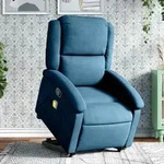 Massagesessel Mit Aufstehhilfe Blau Samt - Vidaxl