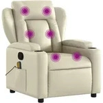 Massagesessel Creme Kunstleder - Vidaxl
