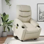 Vidaxl - Massagesessel Mit Aufstehhilfe Elektrisch Creme Kunstleder