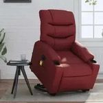 Vidaxl - Massagesessel Mit Aufstehhilfe Elektrisch Weinrot Kunstleder