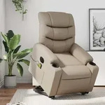 Vidaxl - Massagesessel Mit Aufstehhilfe Elektrisch Cappuccino Kunstleder 183353