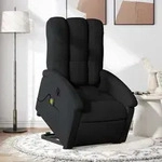 Elektrischer Massagesessel Mit Aufstehhilfe Schwarz Stoff - Vidaxl
