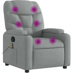 Vidaxl Massagesessel Verstellbar Hellgrau Stoff