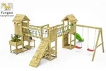 Spielturm 'maxi Funny Optimizer', Teak, Mit Rutsche, Doppelschaukel,