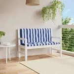 Gartenbank-auflagen 2 Stk. Blau&wei&szlig; Gestreift 120x50x7cm Stoff Vidaxl