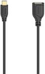 Hama Usb C Kabel 0,15m Otg 480mbit/s Vergoldet Schwarz