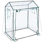 Relaxdays - Foliengew&auml;chshaus, Pvc-folie, Aufrollbare T&uuml;r & Fenster, Hbt: