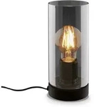 Tischleuchte, Schwarz, Rauchglas, 1xe27/max.10w