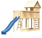 Akubi Stelzenhaus Frieda Natur Rutsche Blau+abp+kletterwand