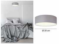 Smartwares - Runde Deckenleuchte, Stoff grau/Abdeckung satiniert, ø 30 cm, ceiling
