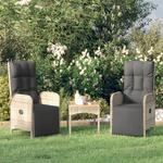 Vidaxl - Garten-relaxsessel Mit Kissen 2 Stk. Poly Rattan Grau