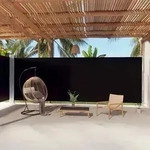 Seitenmarkise Ausziehbar Schwarz 220x1000 Cm - Vidaxl