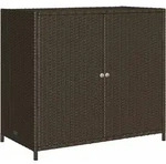 Gartenschrank Braun 83x45x76 Cm Poly Rattan Vidaxl