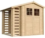 M386f Holzhaus Gartenhaus Mit Brennholzschuppen -hochwertige Abschlie&szlig;bare...