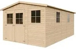 Holz Gartenschuppen - Abstellkammer Mit Fenstern - H226x516x324 Cm/15 M2