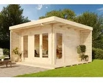 Alpholz Gardenlounge Cube-44 Gartenhaus Aus Holz, Holzhaus Mit 44 Mm Wandst&auml;rke