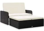 Vidaxl - 2-tlg. Garten-lounge-set Mit Auflagen Poly Rattan Schwarz