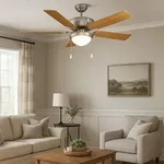 Deckenventilator Ballina, 5 Fl&uuml;gel Ventilator Mit Licht, Zugkette, Wendefl&uuml;gel Aus